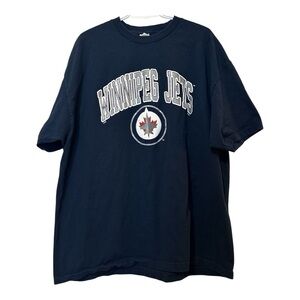Winnipeg Jets T-Shirt NHL Spell-out 3D graphic Navy Alstyle 2006 Men’s 2…
